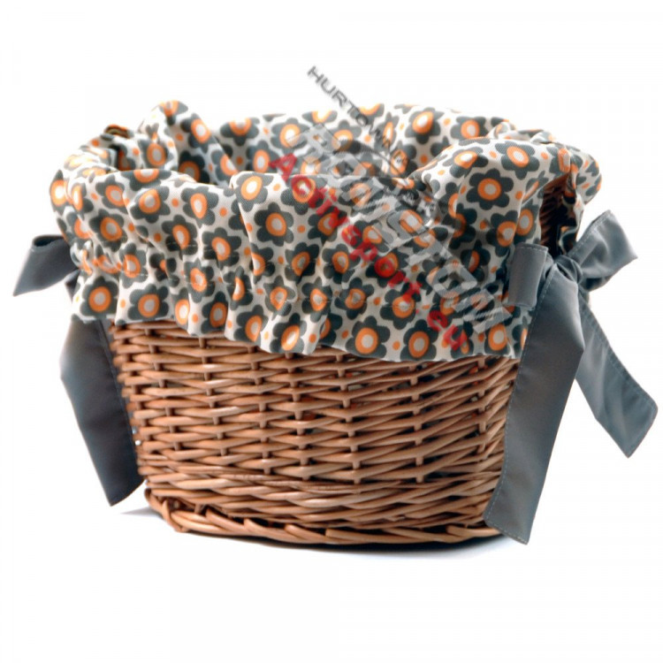 Vložka do košíka kvietočky so sivými stuhami